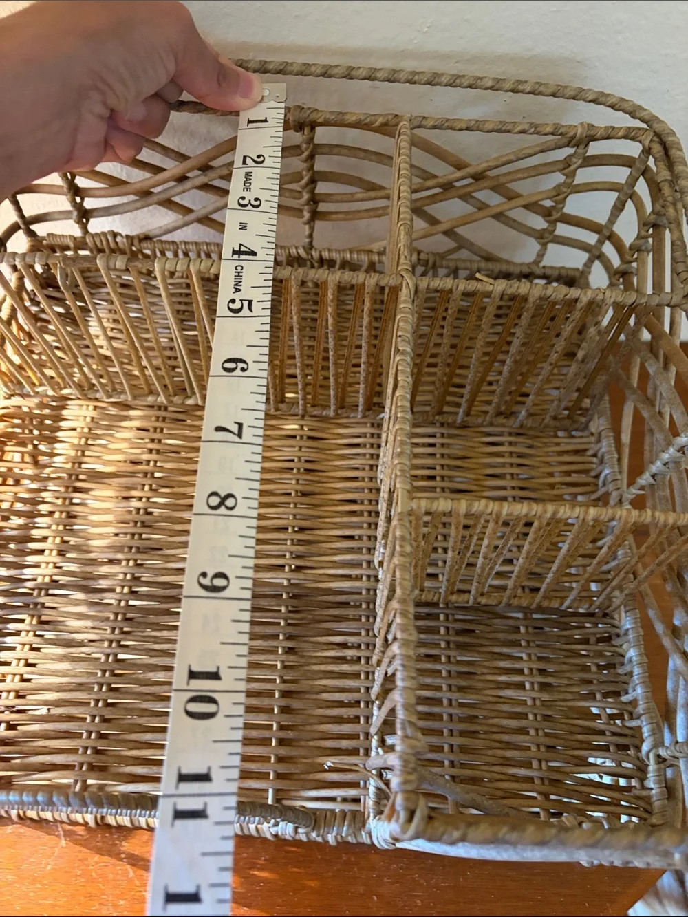 Natural Wicker Countertop Organizer - Tan